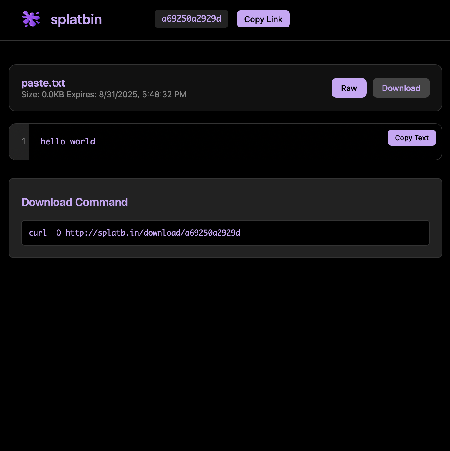 splatbin screenshot 1